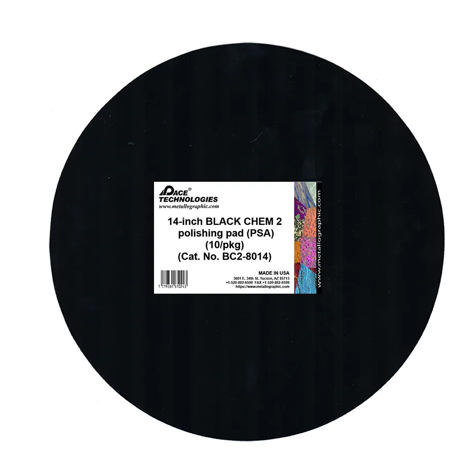 14" Black Chem 2 metal mesh Polishing Pad with PSA backed, BC2-8014