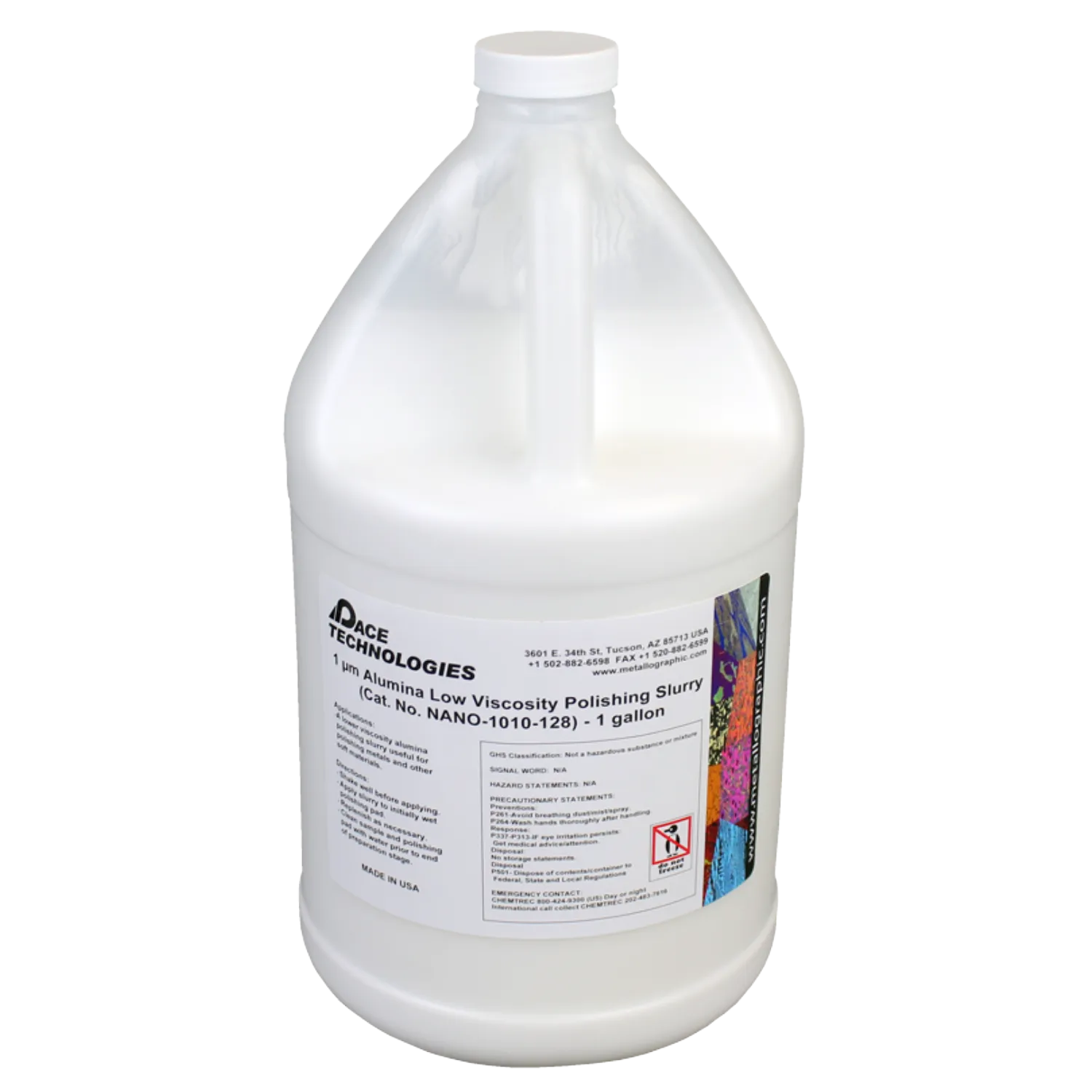 NANO Low Viscosity Alumina Polishing Slurry, 1 micron, NANO-1010