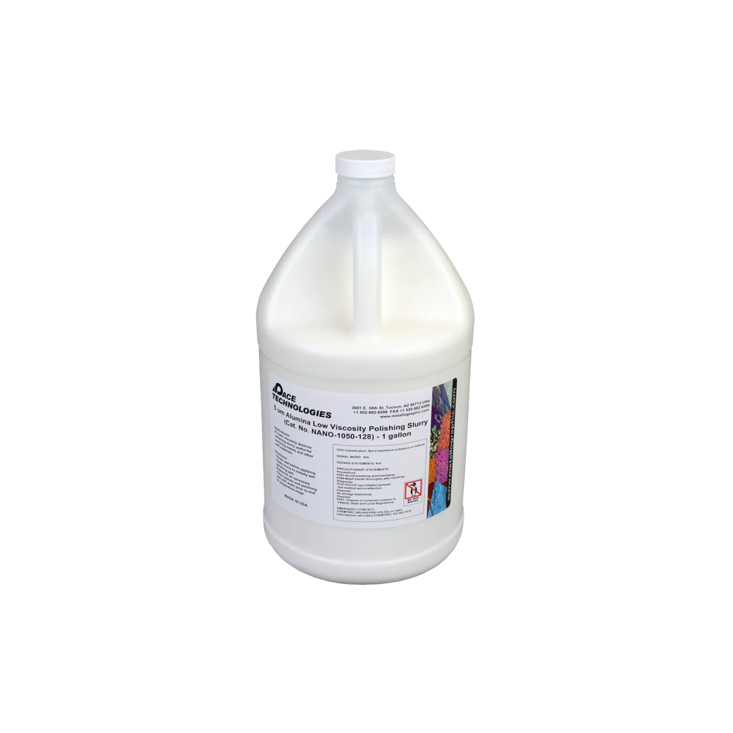 NANO Low Viscosity Alumina Polishing Slurry, 5 micron, NANO-1050