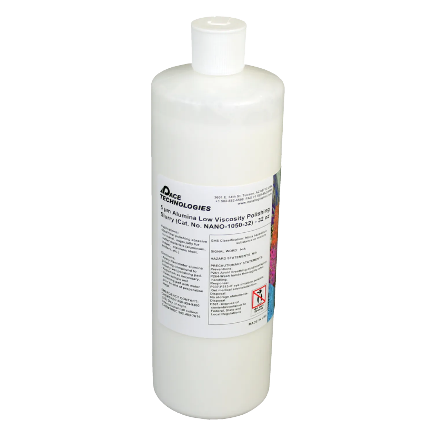 NANO Low Viscosity Alumina Polishing Slurry, 5 micron, NANO-1050