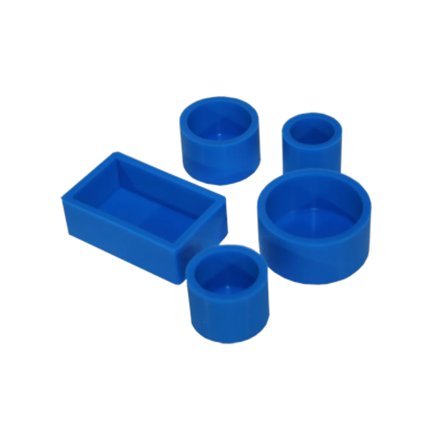 Blue Reusable Silicon Rubber Mounting Molds for Castable Mounting (3/pkg)