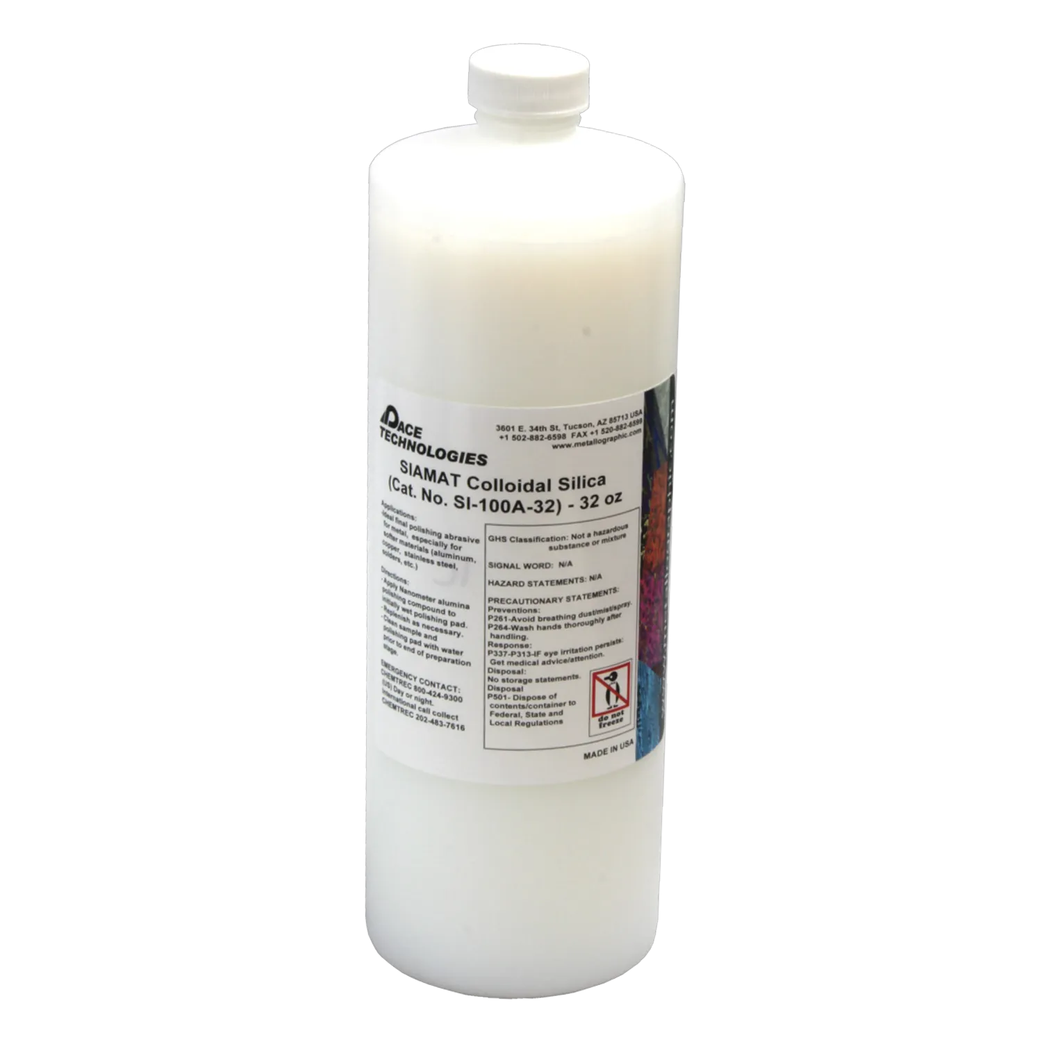 SIAMAT Colloidal Silica Polishing Abrasive, White, 0.06 micron, SI-100A