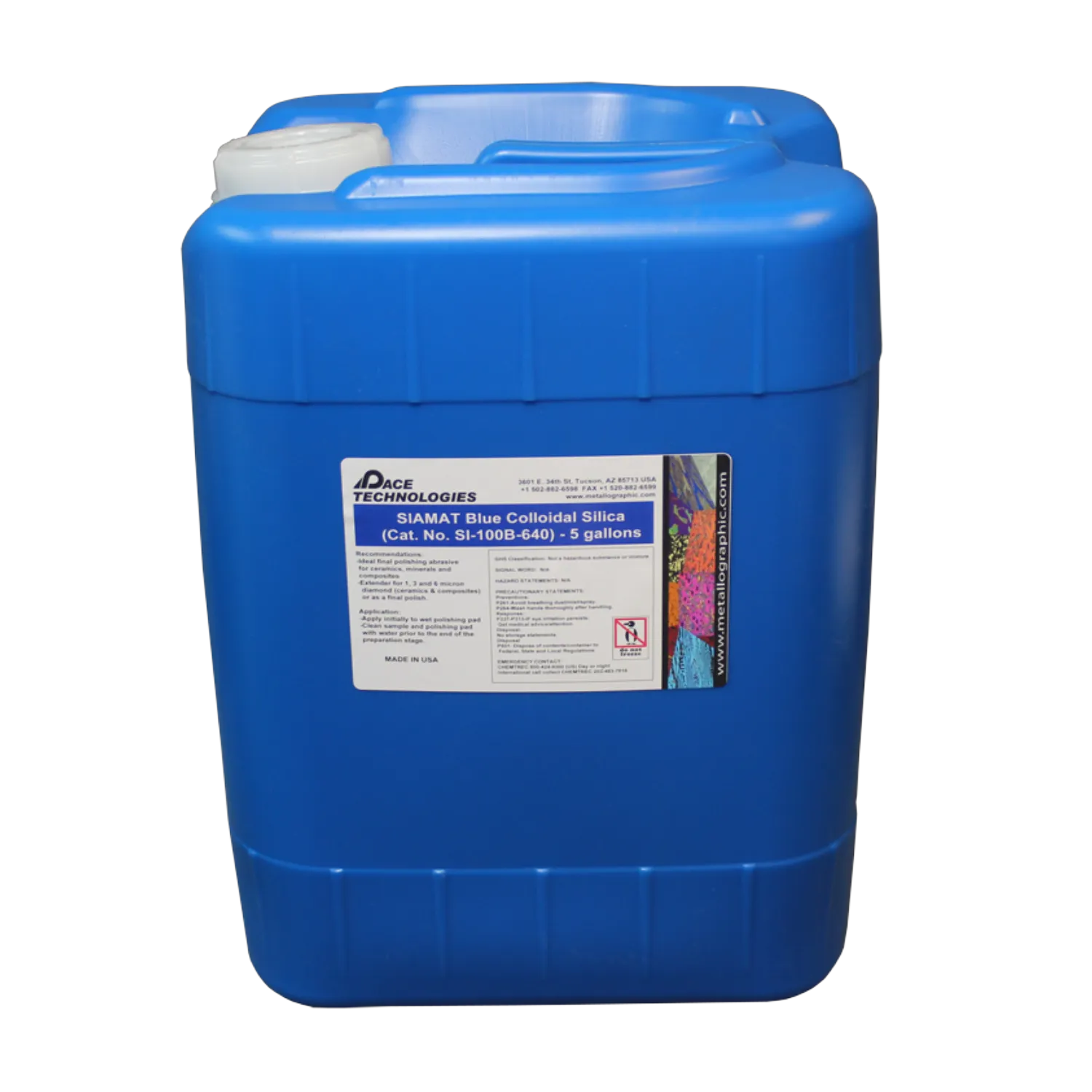 SIAMAT Colloidal Silica Polishing Abrasive, Blue, 0.06 micron, SI-100B