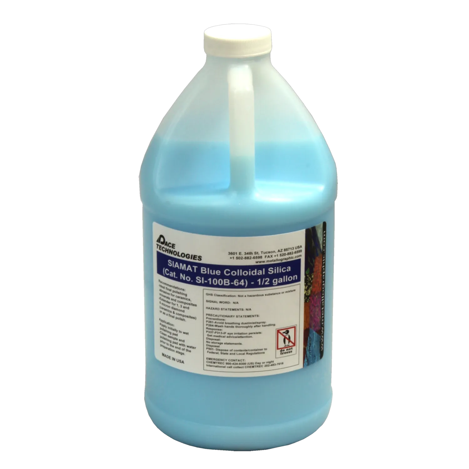 SIAMAT Colloidal Silica Polishing Abrasive, Blue, 0.06 micron, SI-100B